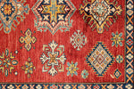 5x7 Red and Ivory Kazak Tribal Rug