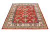 5x7 Red and Ivory Kazak Tribal Rug