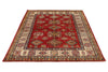 5x7 Red and Ivory Kazak Tribal Rug