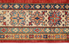 5x7 Red and Ivory Kazak Tribal Rug