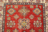 5x7 Red and Ivory Kazak Tribal Rug