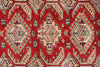 5x7 Red and Ivory Kazak Tribal Rug