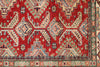 5x7 Red and Ivory Kazak Tribal Rug