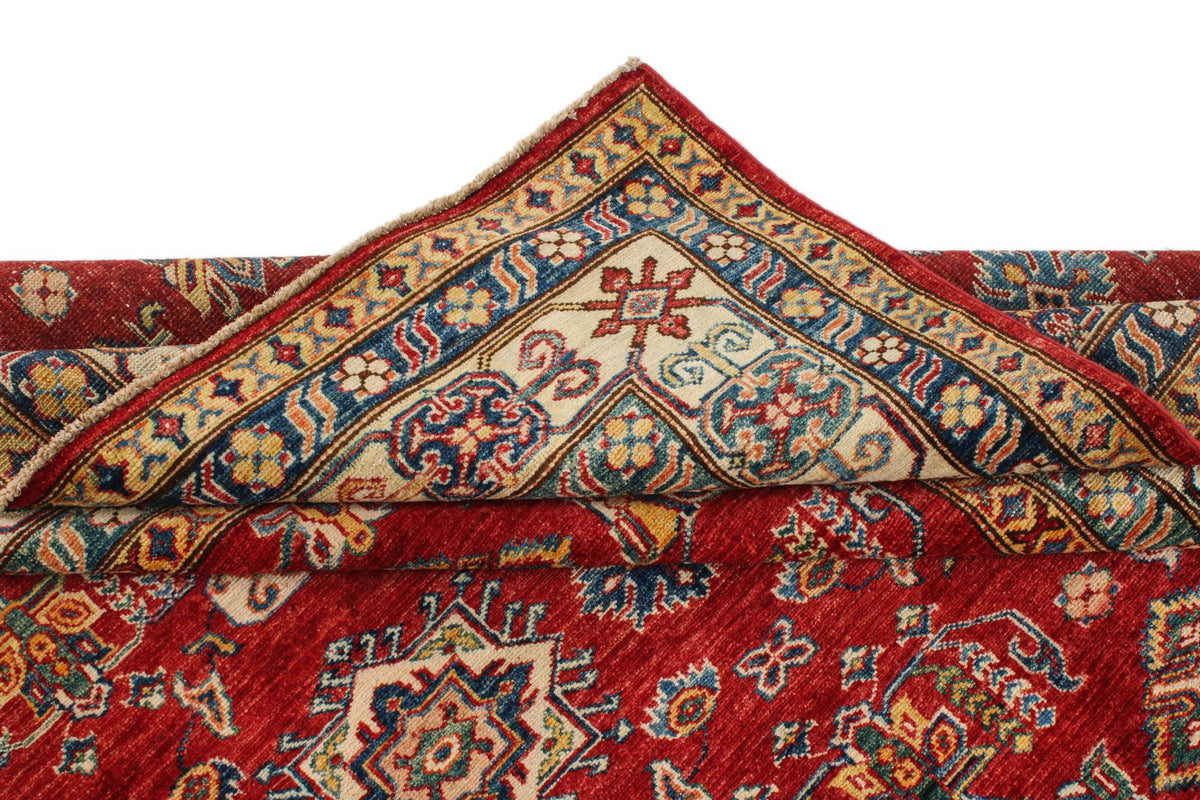 6x9 Red and Ivory Kazak Tribal Rug