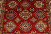 6x10 Red and Ivory Kazak Tribal Rug