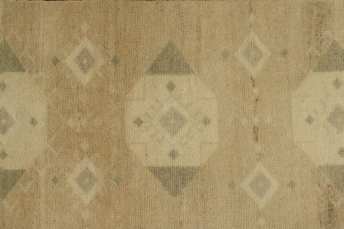 3x8 White and Brown Turkish Tribal Runner