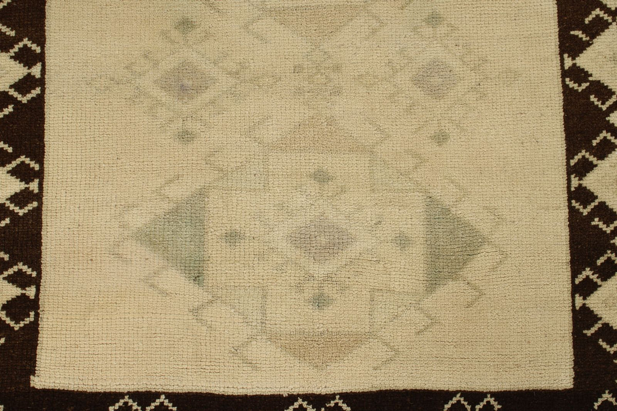 3x8 White and Brown Turkish Tribal Runner