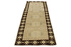 3x8 White and Brown Turkish Tribal Runner