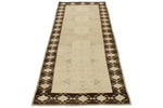 3x8 White and Brown Turkish Tribal Runner