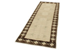 3x8 White and Brown Turkish Tribal Runner