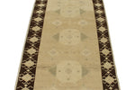 3x8 White and Brown Turkish Tribal Runner
