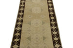 3x8 White and Brown Turkish Tribal Runner