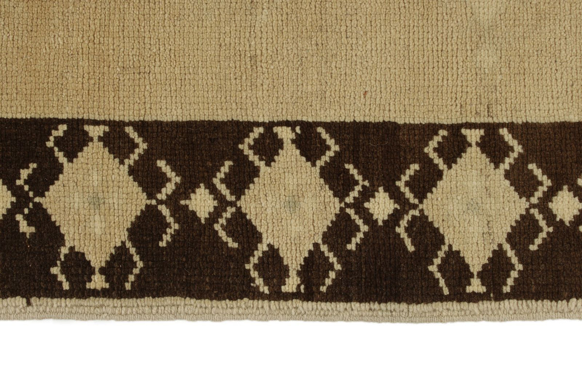 3x8 White and Brown Turkish Tribal Runner