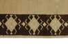 3x8 White and Brown Turkish Tribal Runner