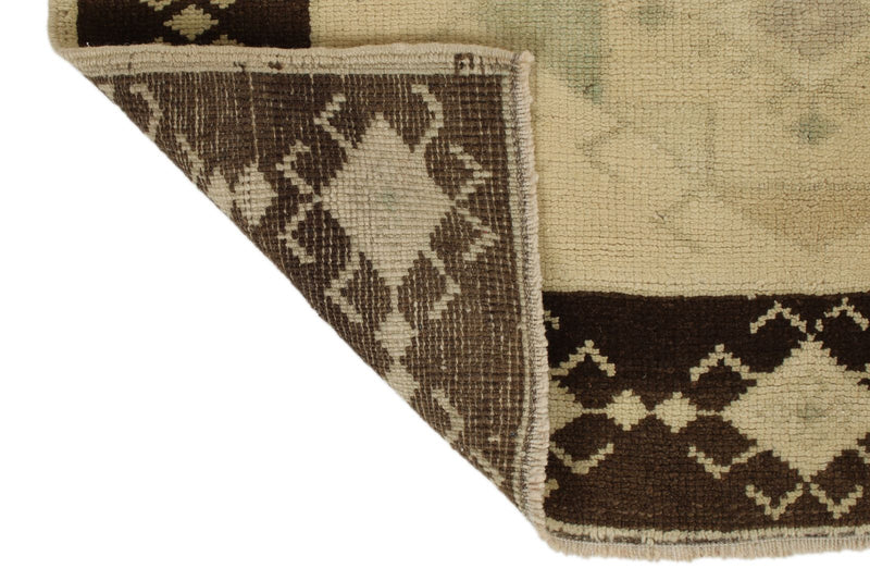 3x8 White and Brown Turkish Tribal Runner