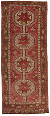 5x13 Red and Green Turkish Tribal Runner