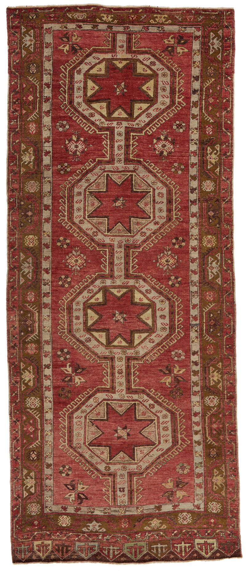 5x13 Red and Green Turkish Tribal Runner