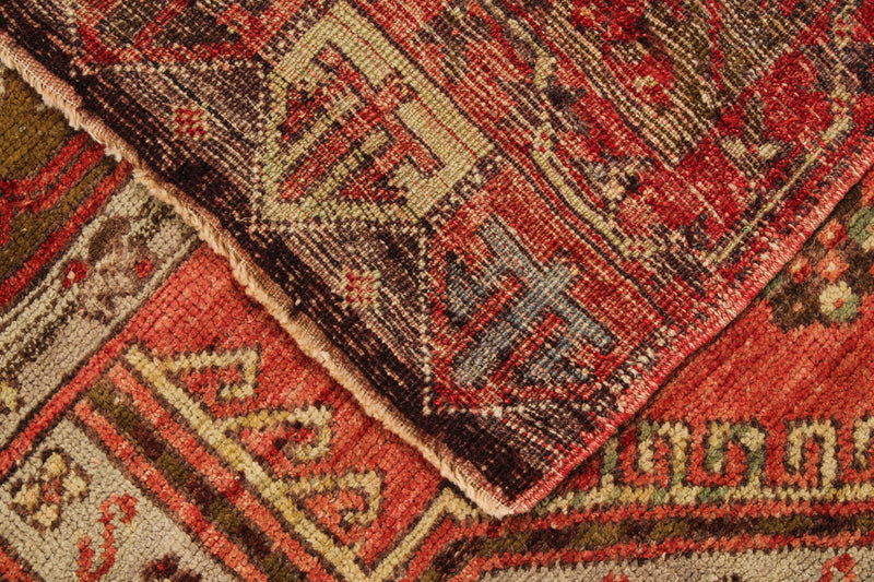 5x13 Red and Green Turkish Tribal Runner