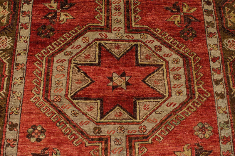 5x13 Red and Green Turkish Tribal Runner