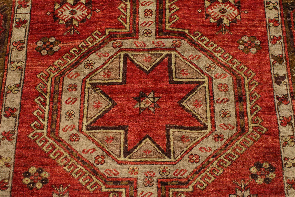 5x13 Red and Green Turkish Tribal Runner