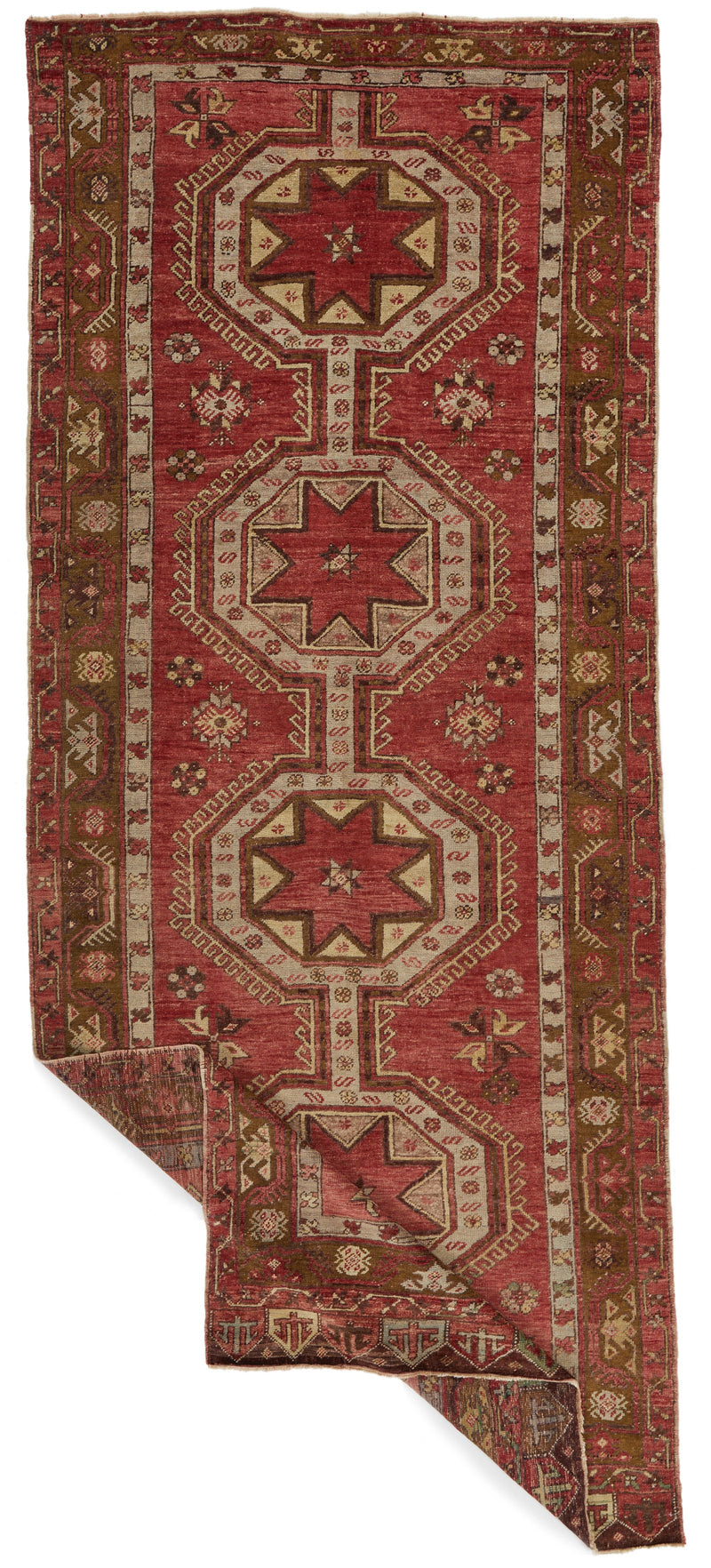 5x13 Red and Green Turkish Tribal Runner