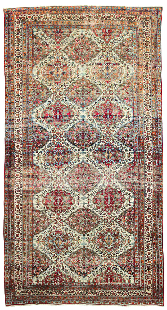 8x15 Ivory and Ivory Persian Rug