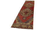 3x12 Red and Gold Turkish Tribal Runner