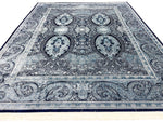 10x13 Navy and Ivory Turkish Antep Rug