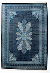 7x10 Navy and Ivory Turkish Antep Rug