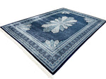 7x10 Navy and Ivory Turkish Antep Rug