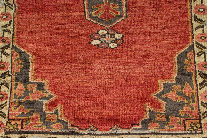 3x10 Red and Ivory Turkish Tribal Runner