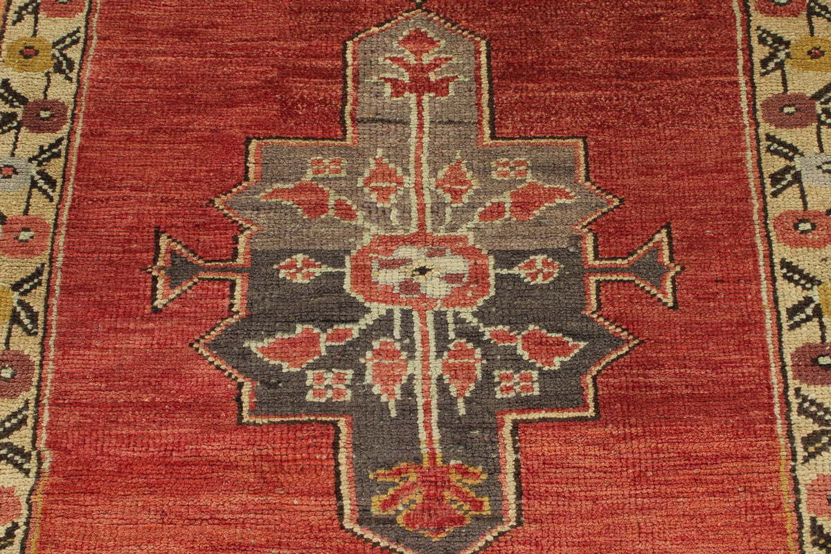 3x10 Red and Ivory Turkish Tribal Runner