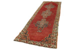 3x10 Red and Ivory Turkish Tribal Runner