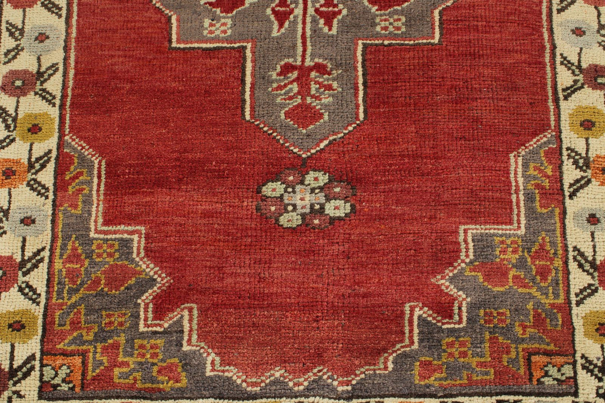 3x10 Red and Ivory Turkish Tribal Runner
