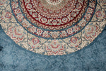 7x10 Blue and Ivory Turkish Antep Rug