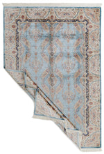 7x10 Blue and Ivory Turkish Antep Rug