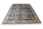 7x10 Blue and Ivory Turkish Antep Rug