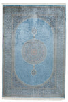 7x10 Blue and Multicolor Turkish Antep Rug