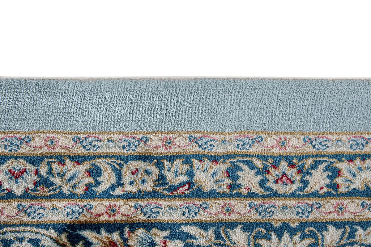 7x10 Blue and Multicolor Turkish Antep Rug