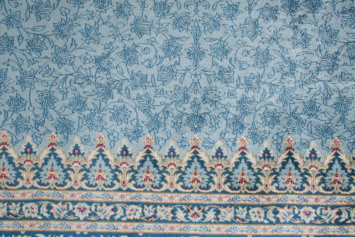 7x10 Blue and Multicolor Turkish Antep Rug
