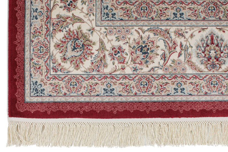 7x10 Red and Ivory Turkish Antep Rug