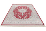 7x10 Red and Ivory Turkish Antep Rug