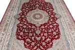 7x10 Red and Ivory Turkish Antep Rug