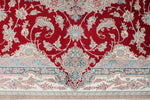 7x10 Red and Ivory Turkish Antep Rug