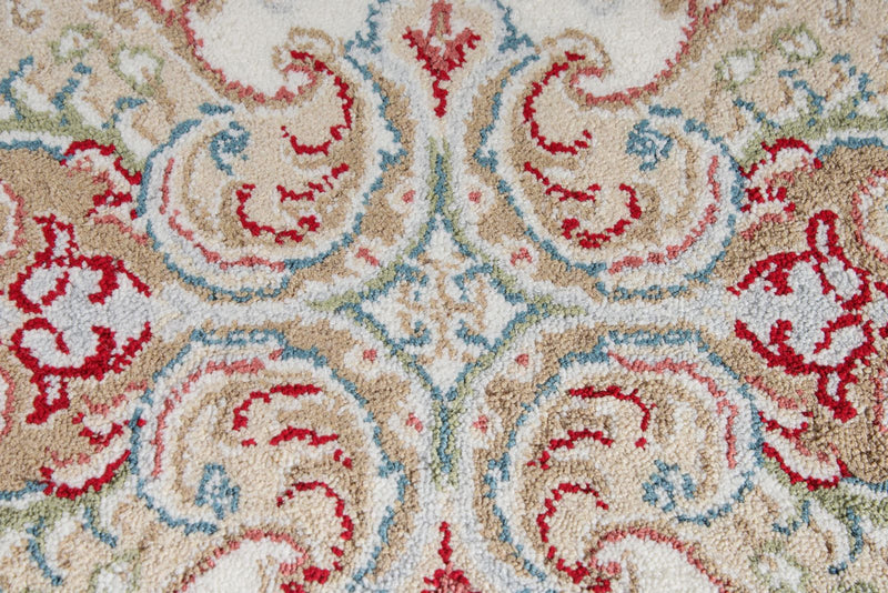 7x10 Red and Ivory Turkish Antep Rug