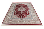 7x10 Red and Ivory Turkish Antep Rug