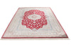 7x10 Red and Ivory Turkish Antep Rug