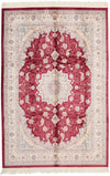 5x8 Red and Ivory Turkish Antep Rug