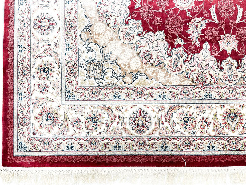5x8 Red and Ivory Turkish Antep Rug