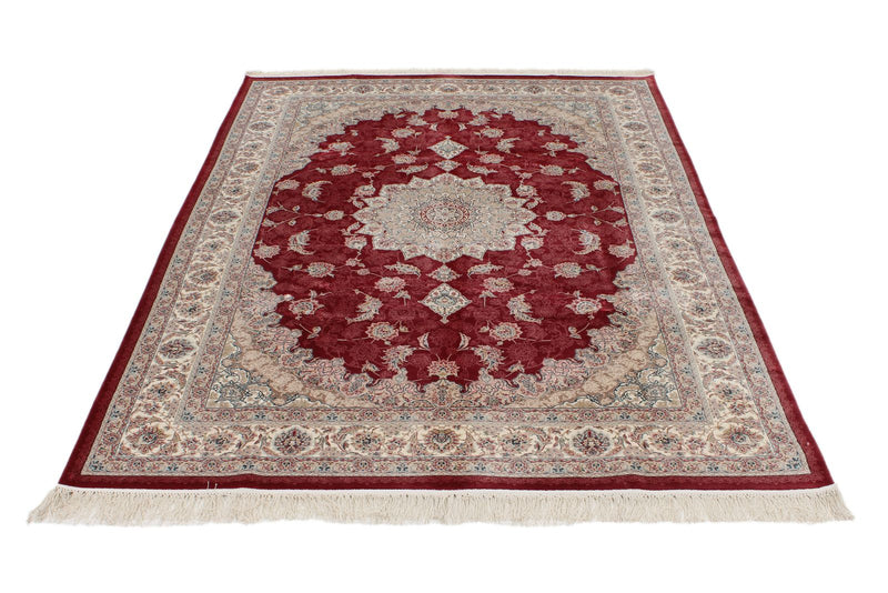 5x8 Red and Ivory Turkish Antep Rug